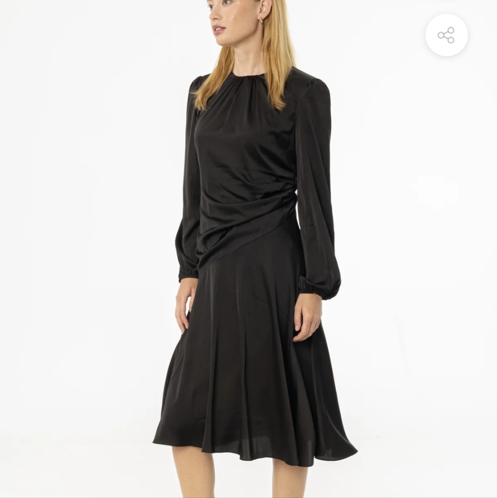 Nwt Blank Side Draped  Knee Length Dress